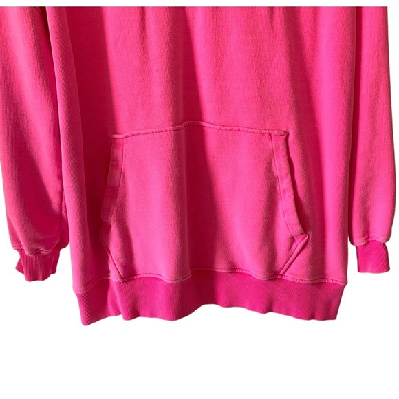 UGG RTW Neon Pink Simone Velvet Trim Boyfriend Pullover Hoodie Size Medium - Picture 5 of 8